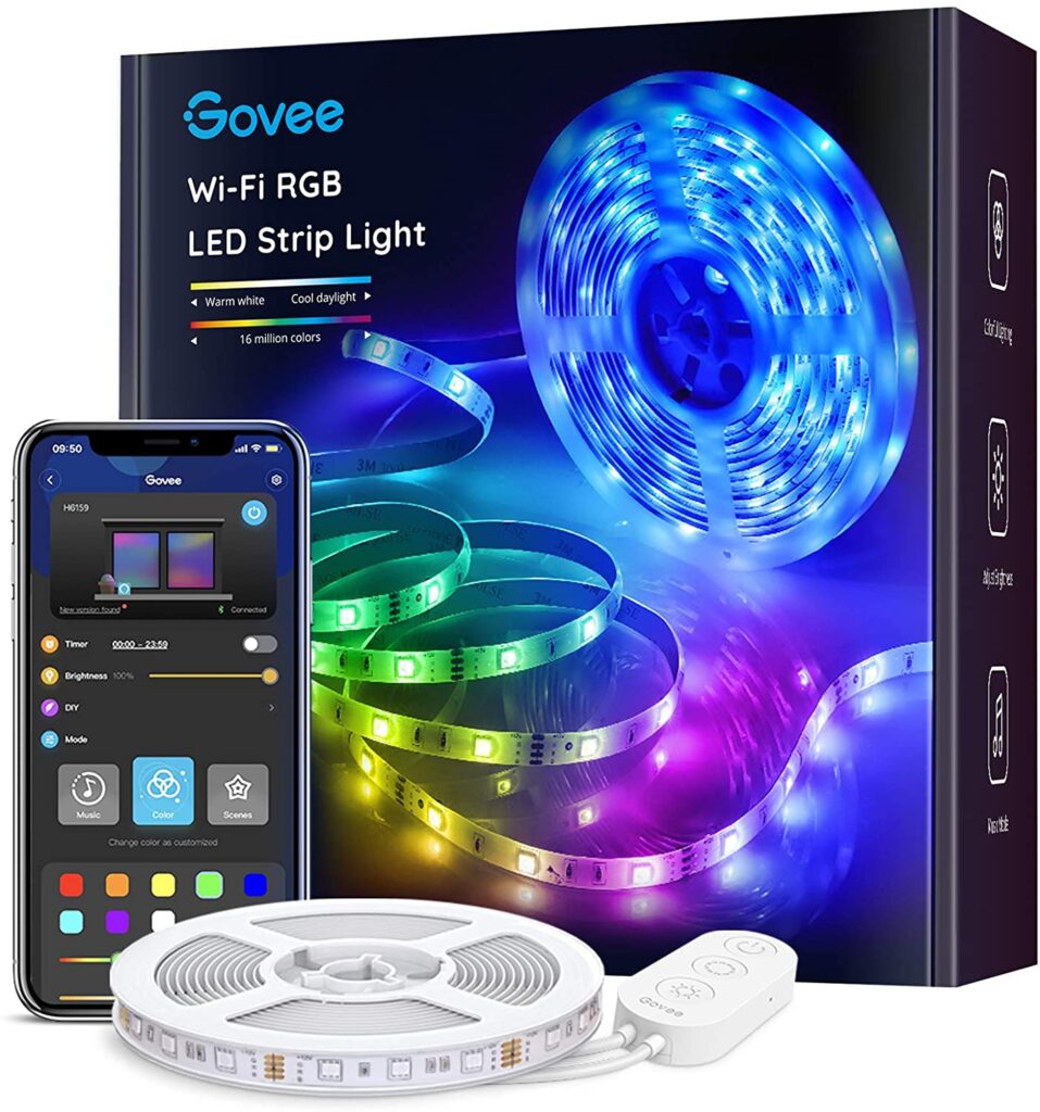 Control Libre con Voz: Govee tira LED Alexa soporta que solo use comando de voz para control las luces a encender o apagar y ajustar el color y brillo por Amazon Echo y Google Asistente.(No es compatible con WiFi 5G)
Funcion Completa App: Con la App Govee Home la tira LED se puede controlar fácilmente las luces desde cualquier lugar en la casa. Crear el propio estilo de las luces y luego compartir la idea única con todo el mundo en el Estudio de Luces.
Experiencia Única de Juego: 16 millones de colores soportan secuencias propias de colores controlar transiciones y velocidad. Hacen que Govee luces LED Inteligente cree una atmósfera inmersiva de juego electrónico.
Modo de Escena y Música: Con el micrófono incorporado en las tiras LED, el color cambiará al ritmo de la música. Además de los 64 modos de escana, también se puede DIY dormitorio, cocina, sala de estar, sofá, cama y mesa. (Nota: no proporcionamos conectores)
Instalación Fácil: Instala la tira LED adhesiva pegandola a cualquier superficie seca y limpia. Usa los tornillos y clips proporcionados para fijarla. (No impermeable)