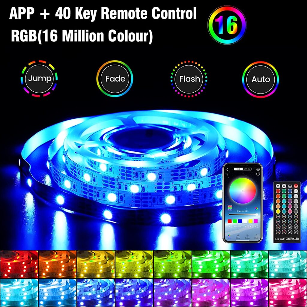 Tira LED TV, Enteenly 3m Luces LED Habitación, Retroiluminación de TV RGB 5050 LED USB con Aplicación y Control Remoto para TV de 35-60